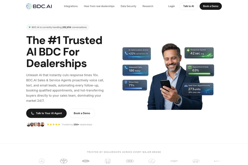 Aperçu de la landing page