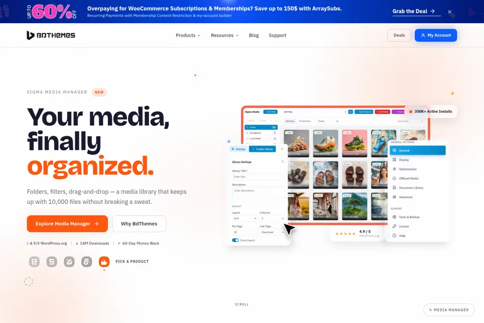 Aperçu de la landing page