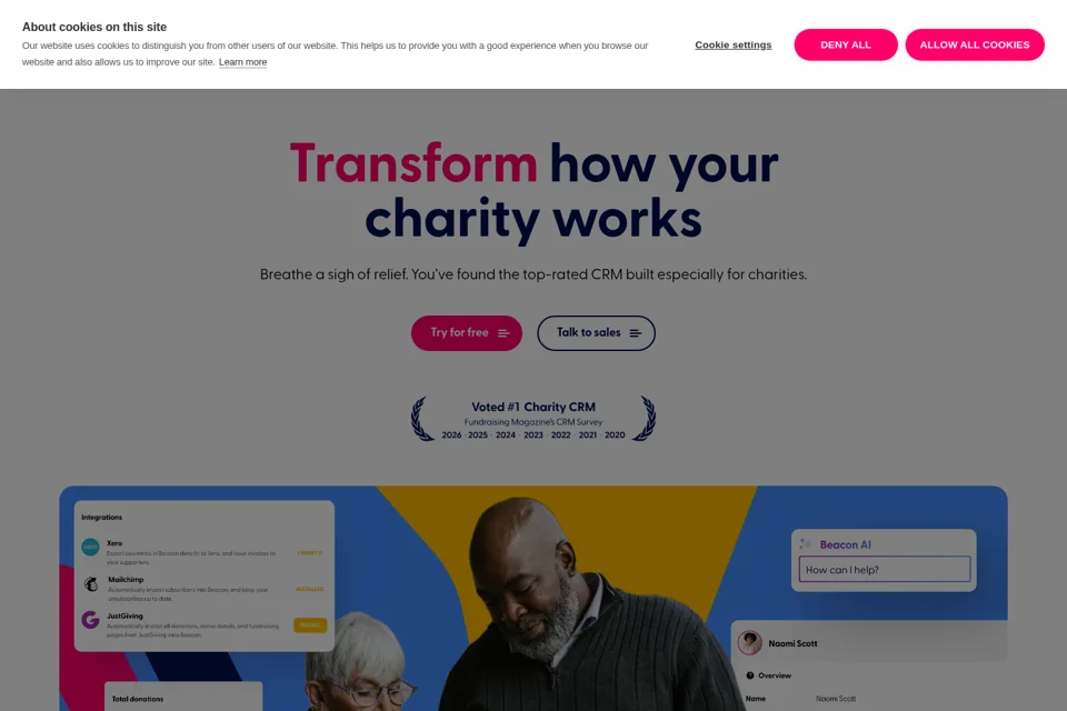 Aperçu de la landing page