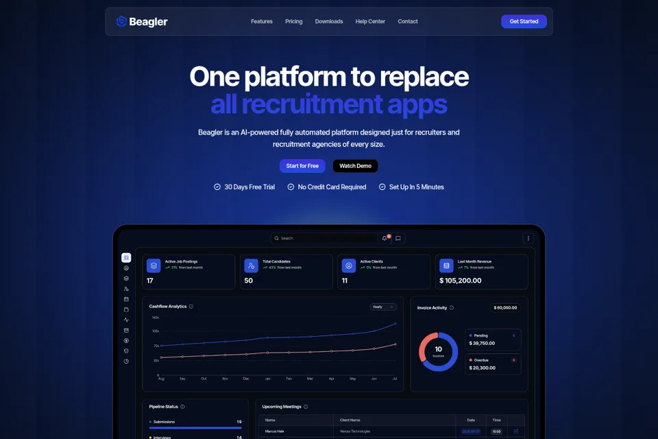 Aperçu de la landing page