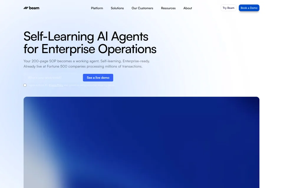 Aperçu de la landing page