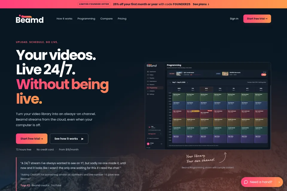 Landing page preview