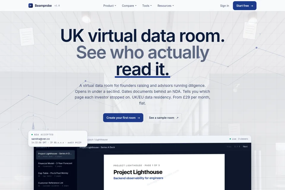 Aperçu de la landing page