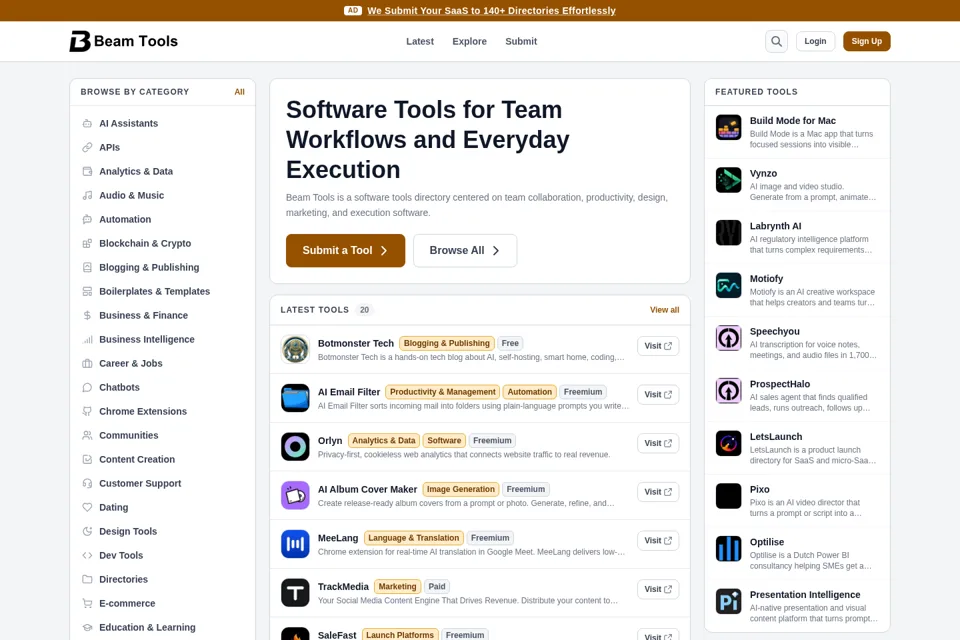 Aperçu de la landing page