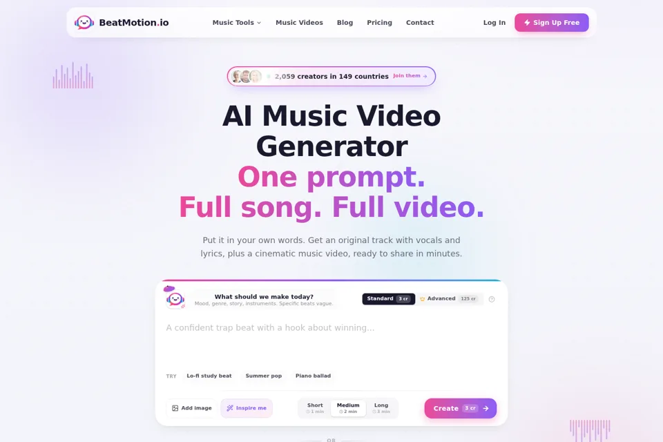Aperçu de la landing page