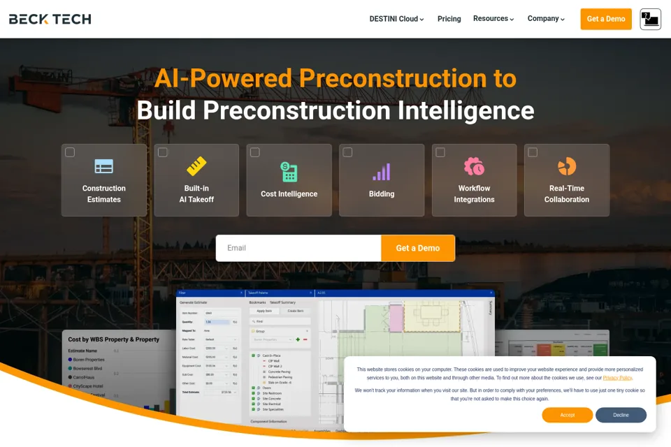 Aperçu de la landing page