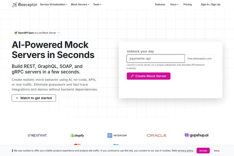 Aperçu de la landing page
