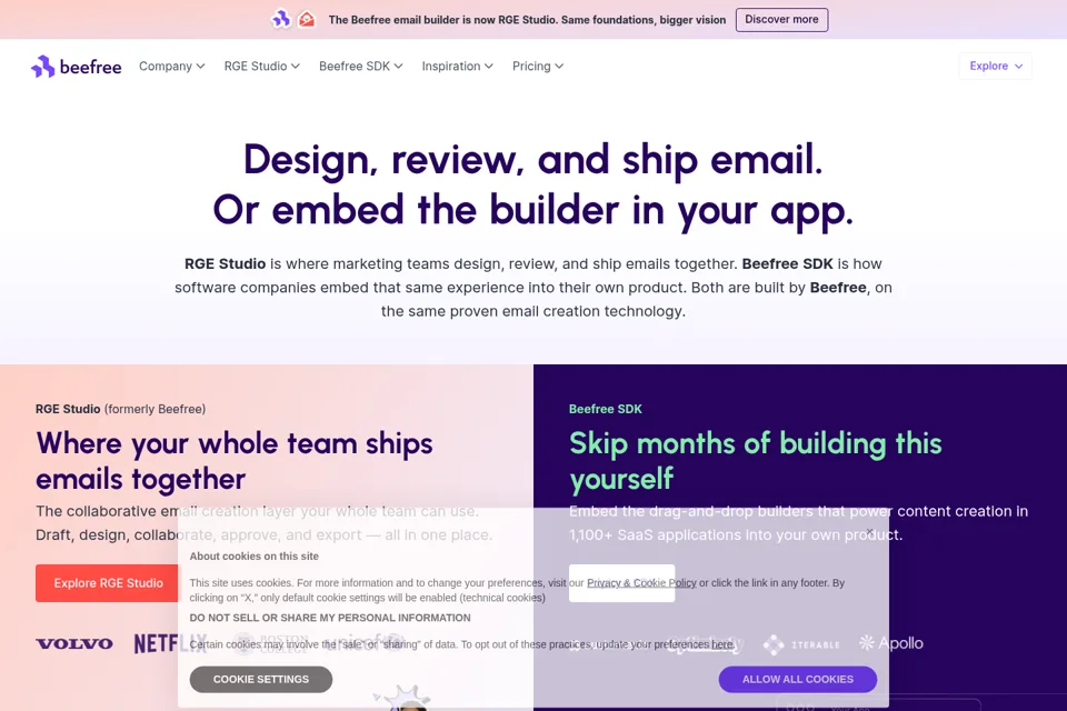 Aperçu de la landing page