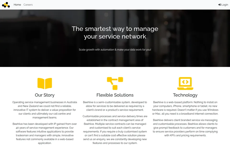 Aperçu de la landing page
