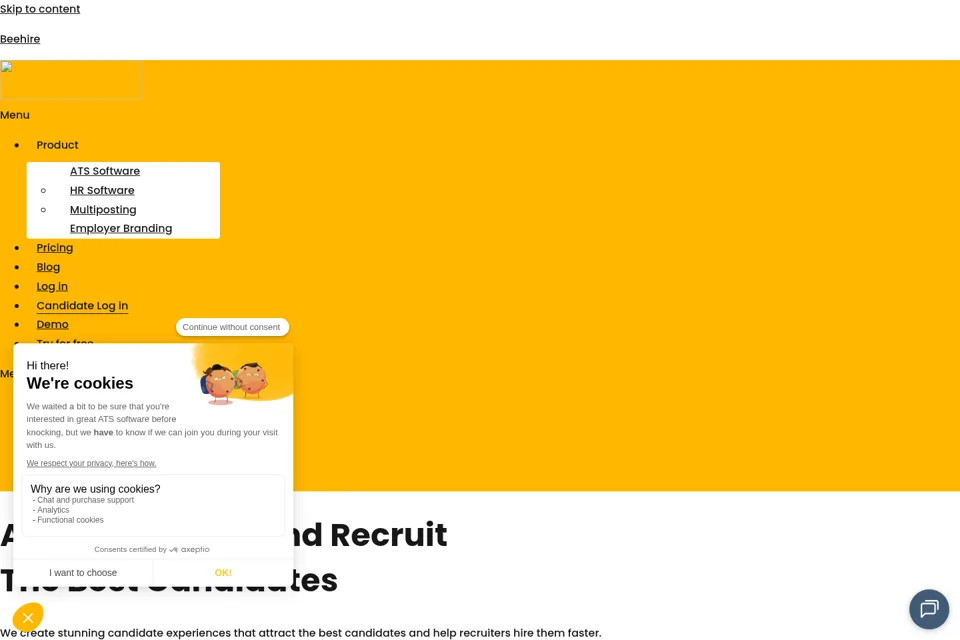Aperçu de la landing page