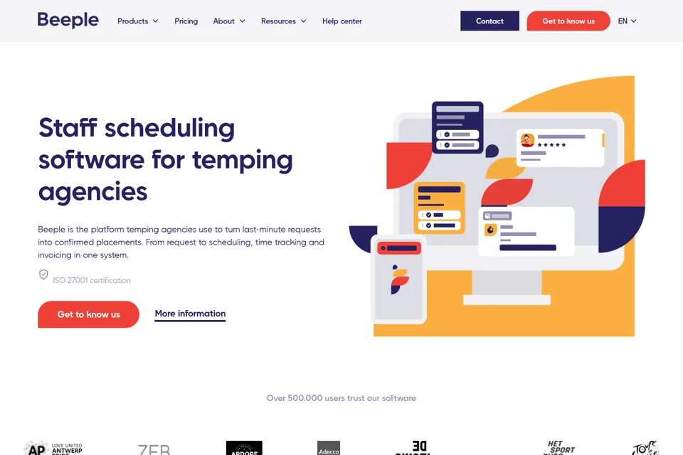Aperçu de la landing page