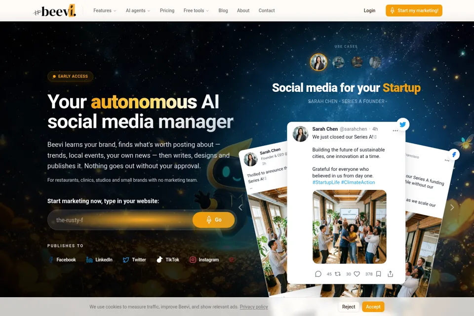 Aperçu de la landing page