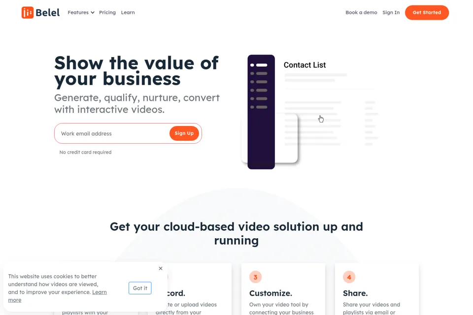 Aperçu de la landing page