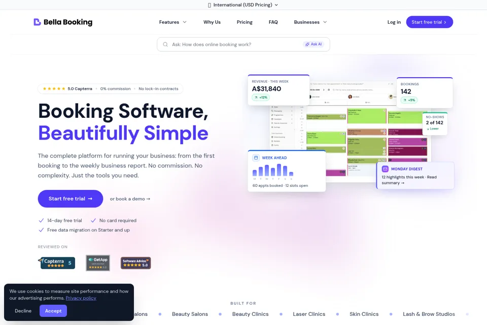 Aperçu de la landing page