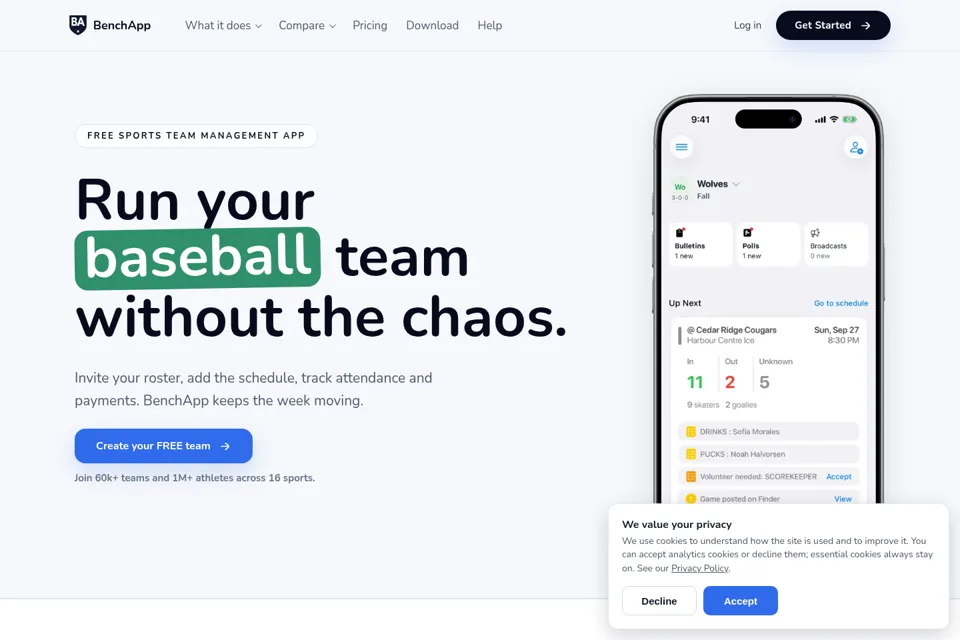 Aperçu de la landing page