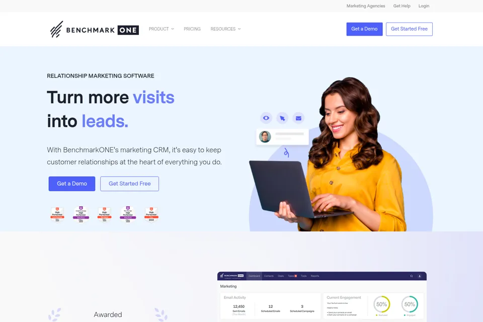 Aperçu de la landing page