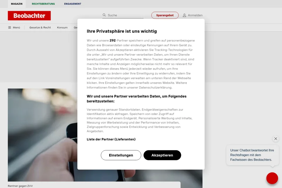 Aperçu de la landing page