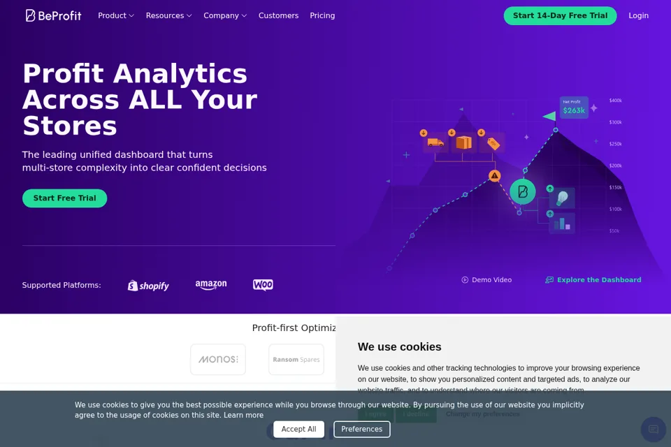 Aperçu de la landing page