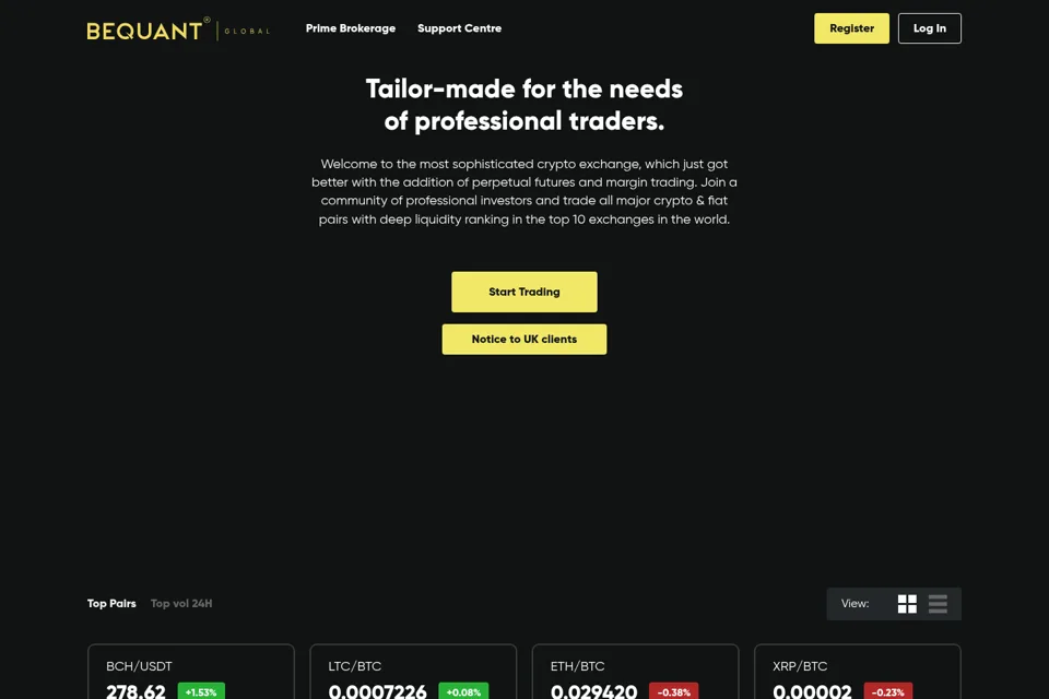 Aperçu de la landing page