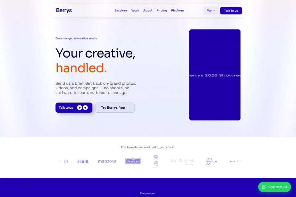 Aperçu de la landing page
