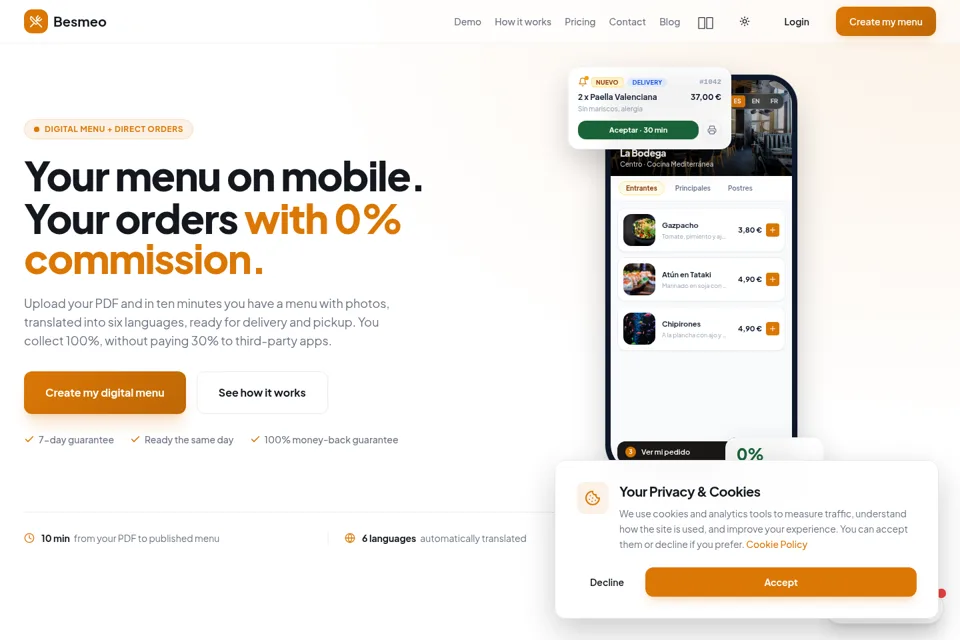 Landing page preview