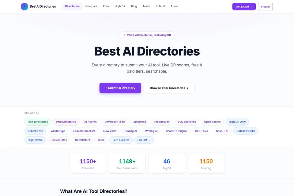 Aperçu de la landing page