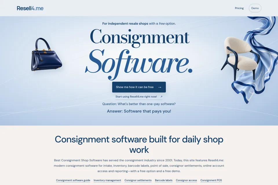 Aperçu de la landing page
