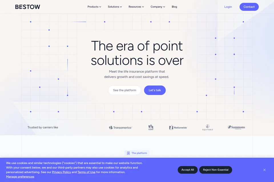 Aperçu de la landing page
