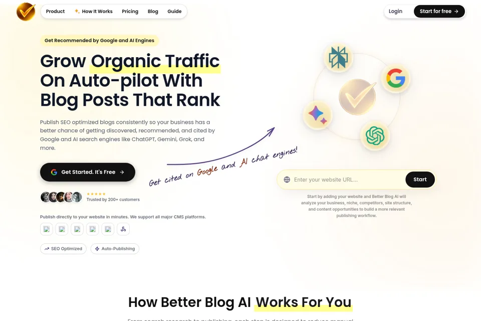 Aperçu de la landing page