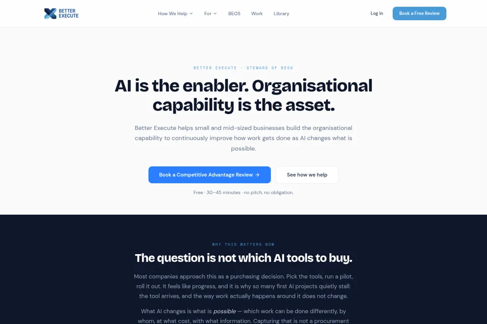 Aperçu de la landing page