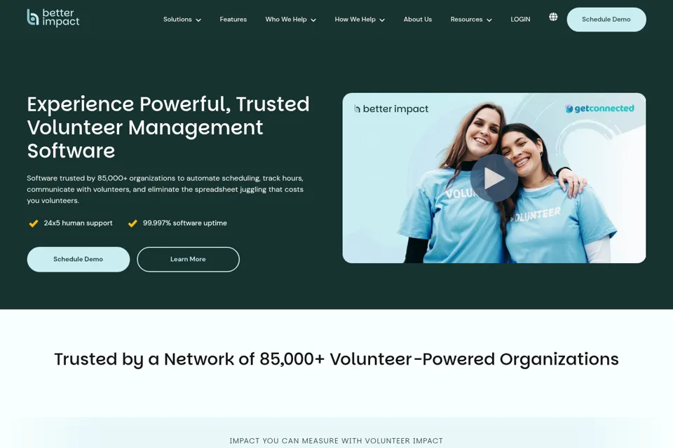 Aperçu de la landing page