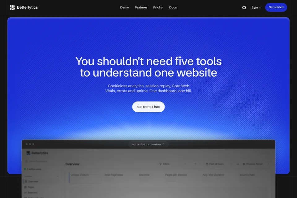 Aperçu de la landing page