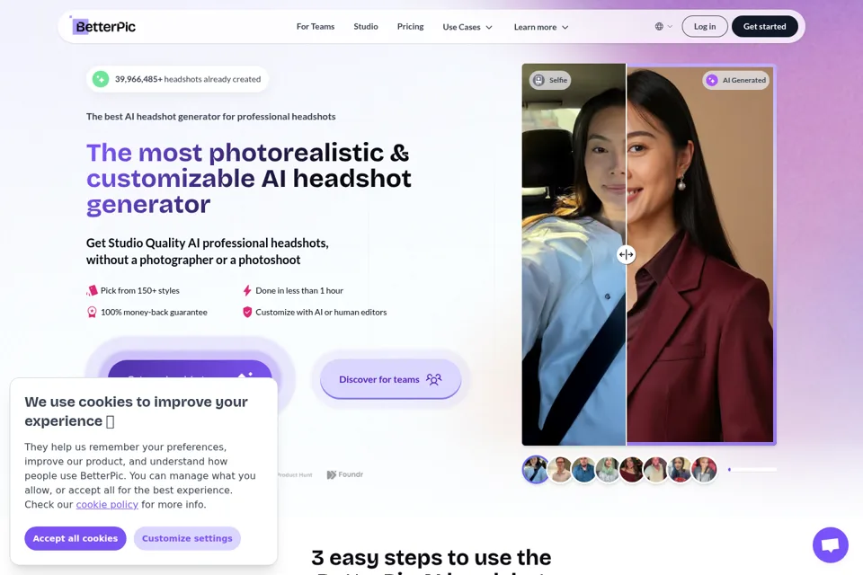 Aperçu de la landing page