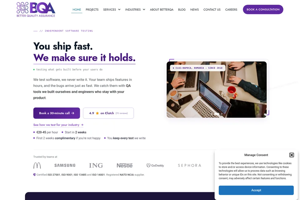 Landing page preview