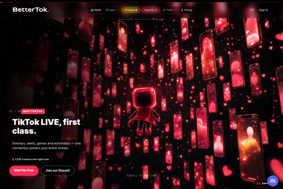 Aperçu de la landing page
