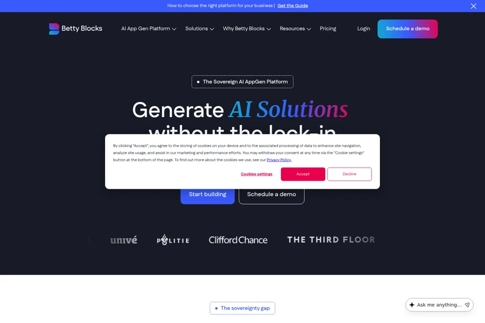 Aperçu de la landing page