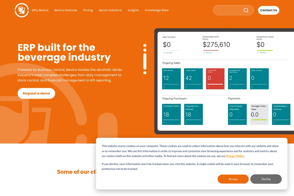 Aperçu de la landing page