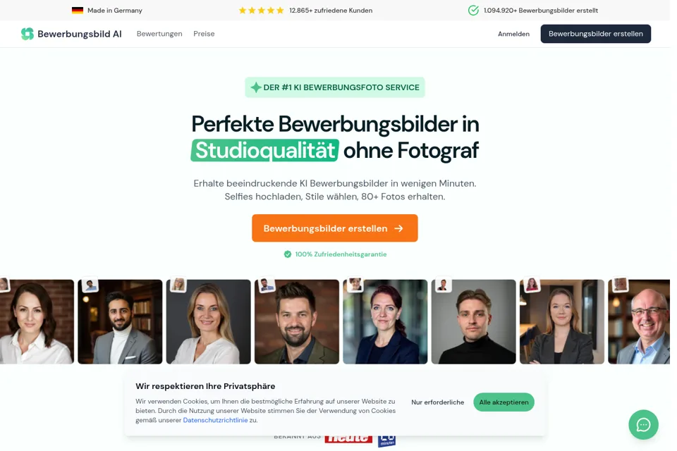 Aperçu de la landing page
