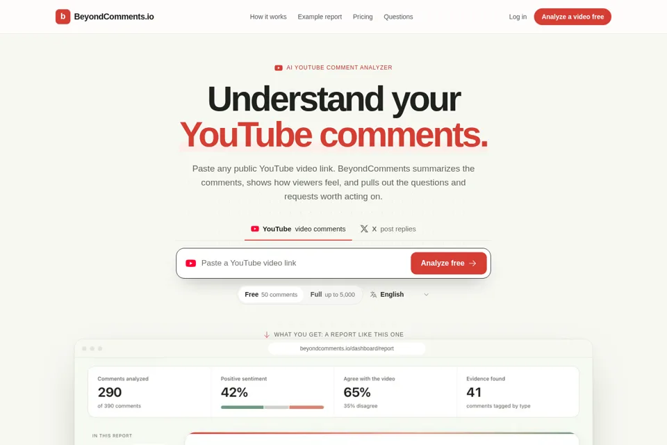Landing page preview