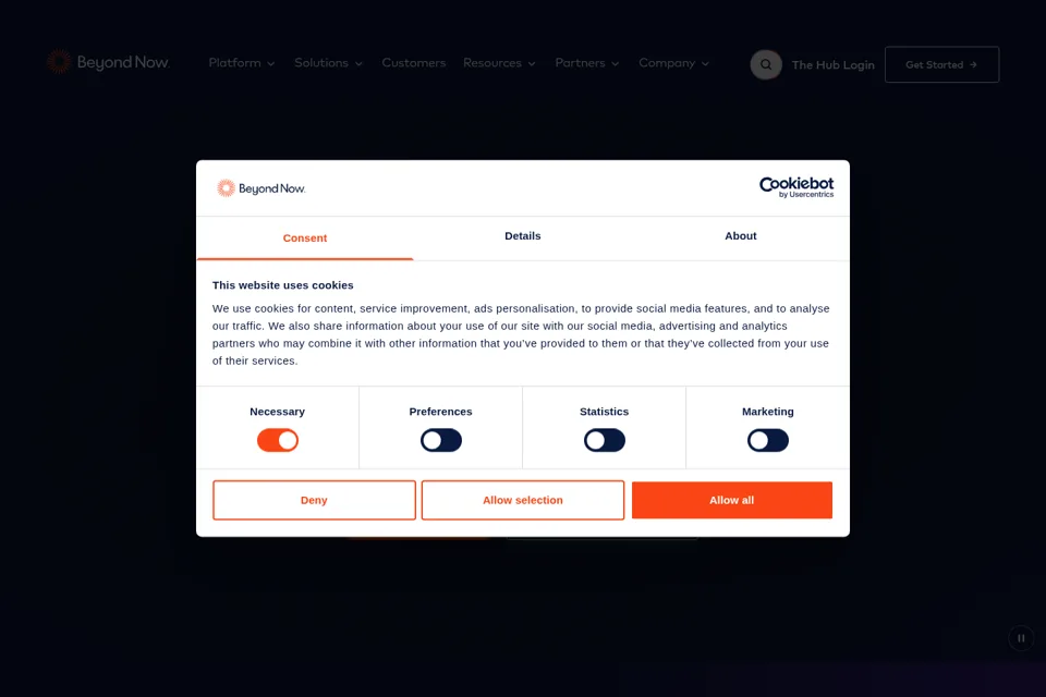Aperçu de la landing page