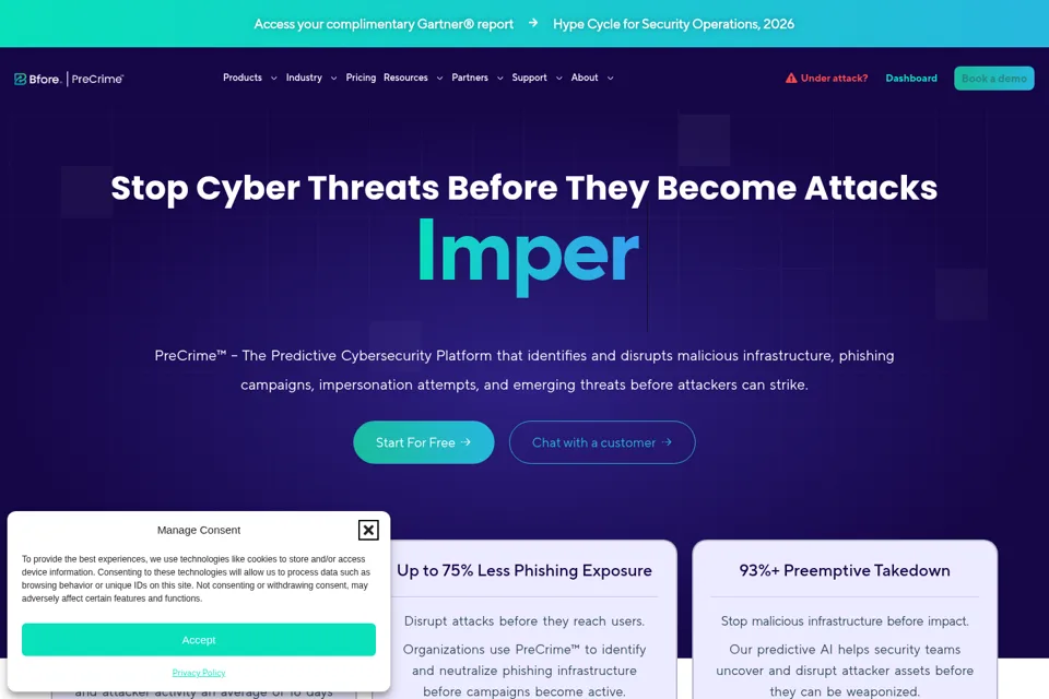 Aperçu de la landing page