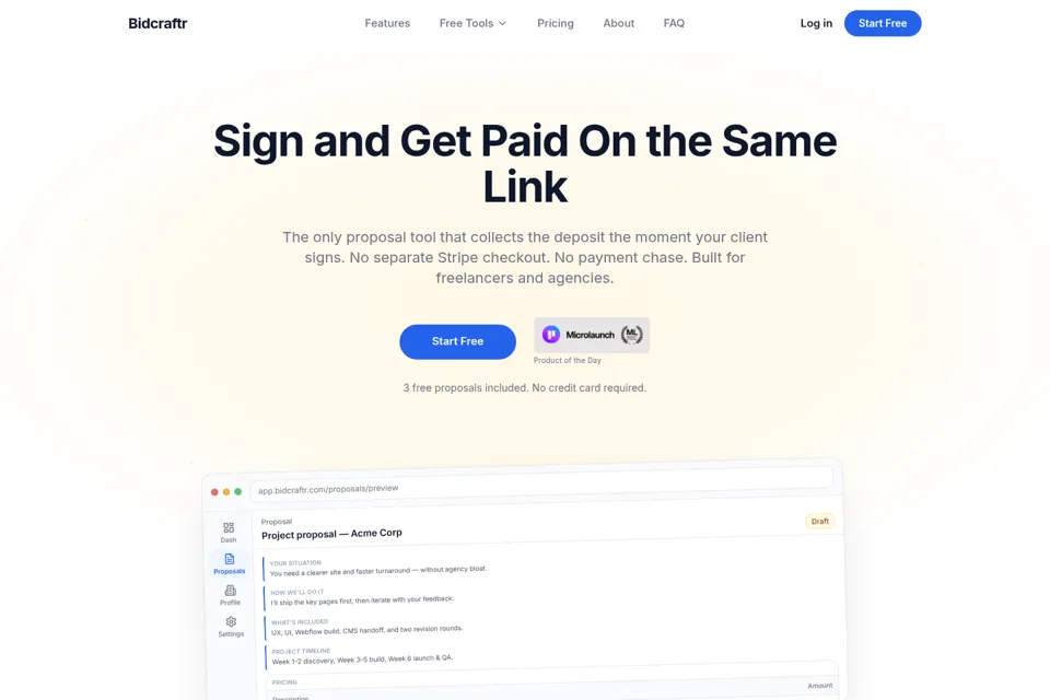 Landing page preview