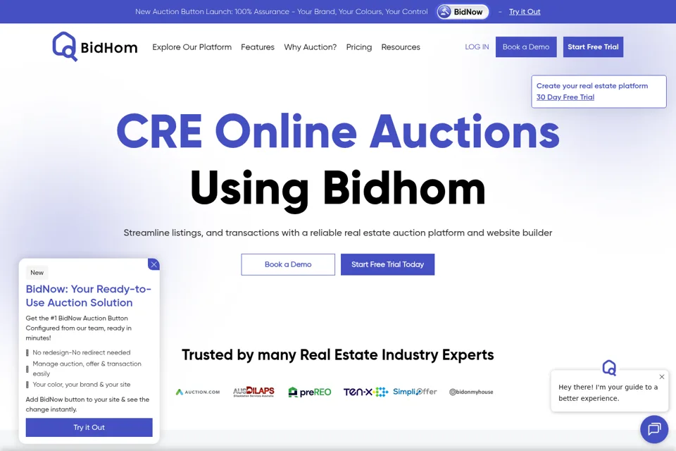 Aperçu de la landing page