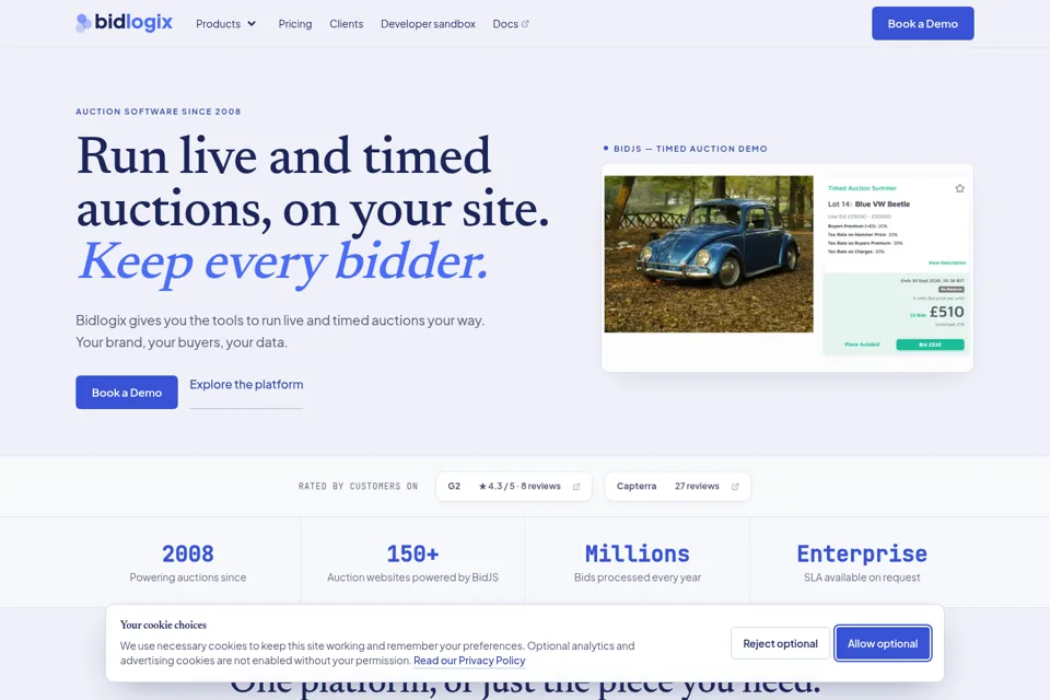 Aperçu de la landing page