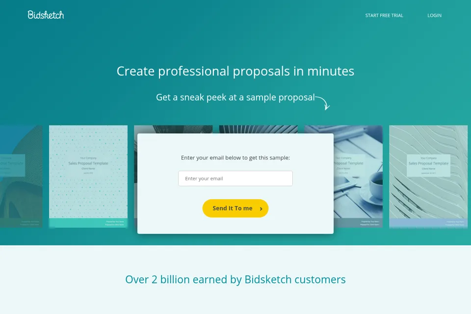 Aperçu de la landing page