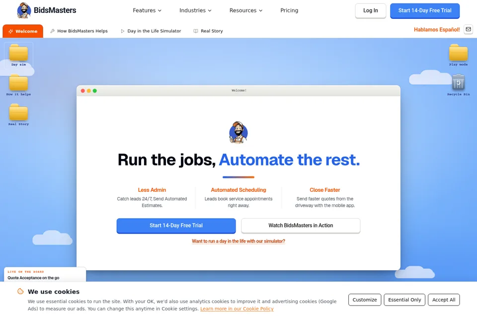 Landing page preview
