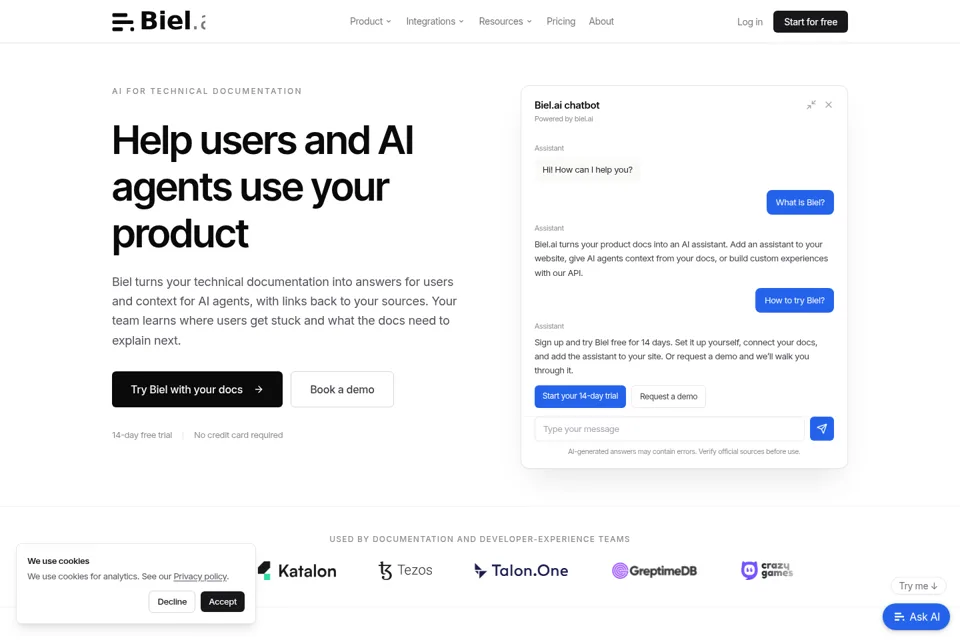 Aperçu de la landing page