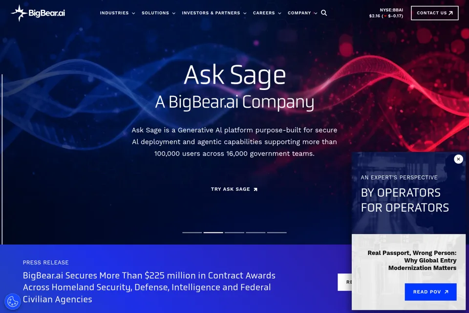 Aperçu de la landing page