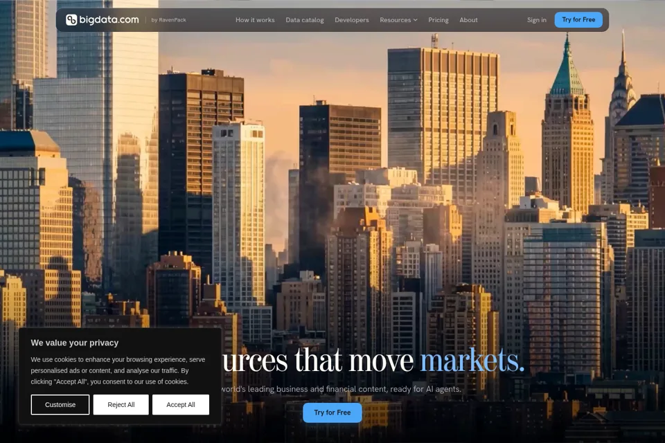 Aperçu de la landing page