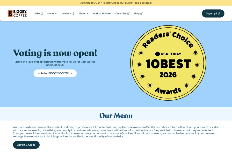 Aperçu de la landing page
